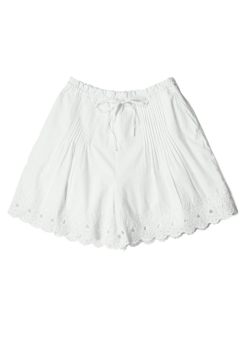 SARA MALLIKA Cotton Scallop Hem Short Pants