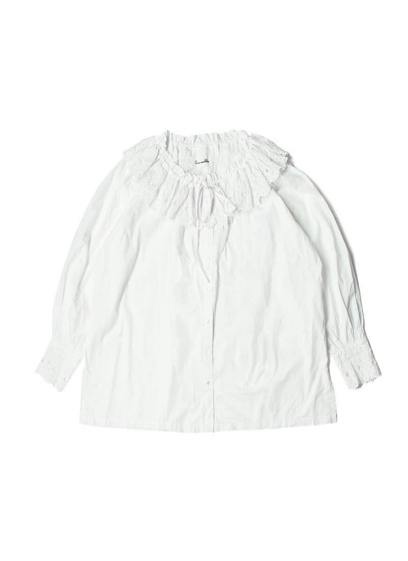 SARA MALLIKA Cotton Scallop Collar Blouse