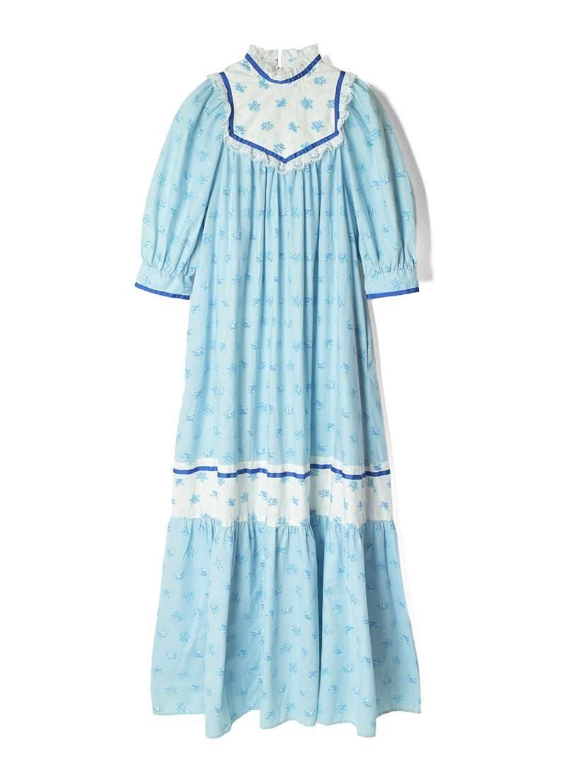 USED Frill Floral Print Long Dress CZ-119