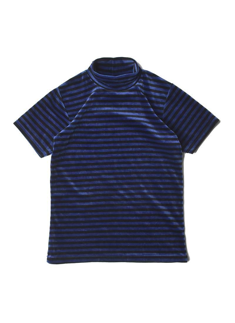 USED Velvet High Neck Border Blouse DU-6