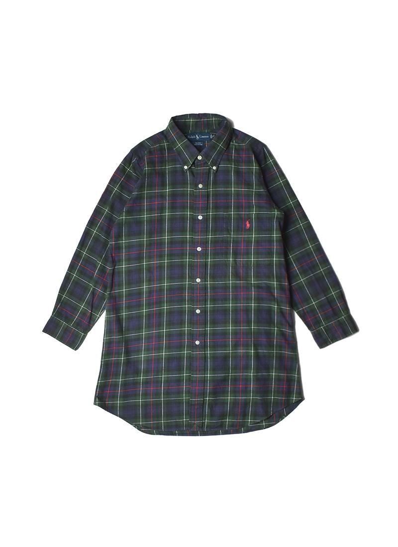USED RALPH LAUREN Checked B.D.Shirt DY-34
