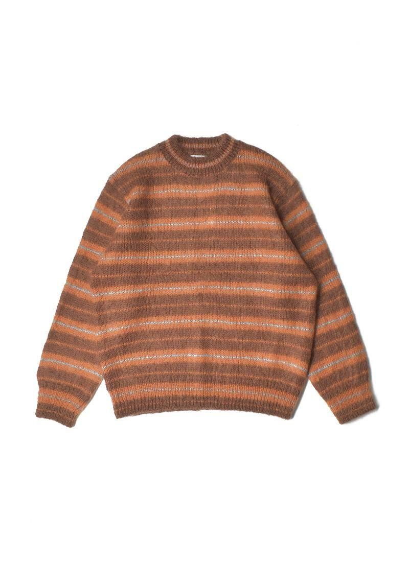YONETOMI Mohair Wool Border Knit Pullover