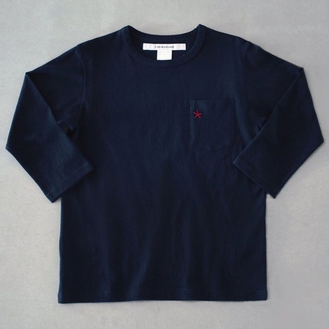 <img class='new_mark_img1' src='https://img.shop-pro.jp/img/new/icons6.gif' style='border:none;display:inline;margin:0px;padding:0px;width:auto;' />T-shirt 7.8oz three-quarter sleeves navy “hitode” with pocket