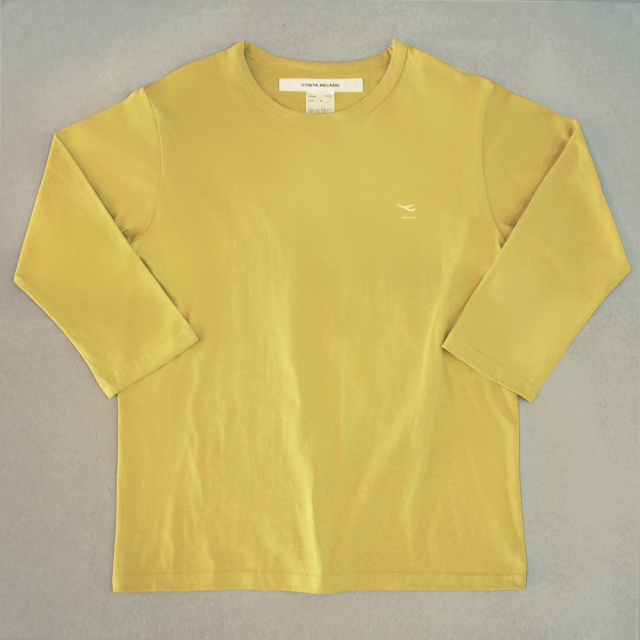 <img class='new_mark_img1' src='https://img.shop-pro.jp/img/new/icons6.gif' style='border:none;display:inline;margin:0px;padding:0px;width:auto;' />T-shirt 7.8oz three-quarter sleeves yellow  “departure” 