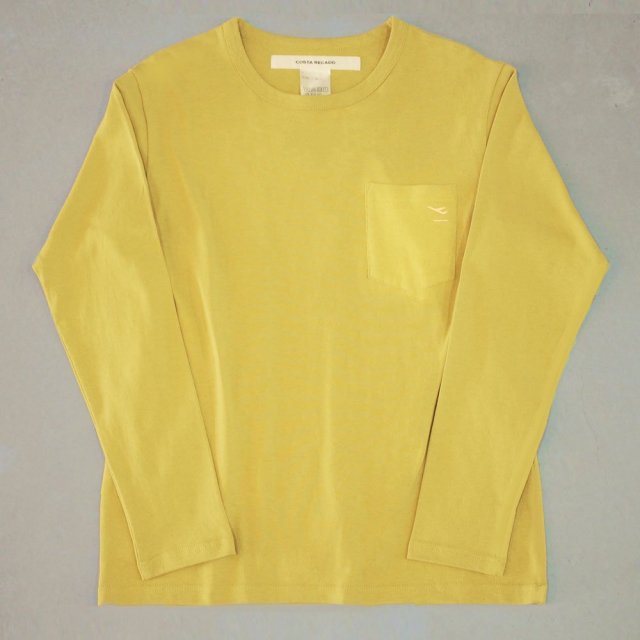 <img class='new_mark_img1' src='https://img.shop-pro.jp/img/new/icons6.gif' style='border:none;display:inline;margin:0px;padding:0px;width:auto;' />T-shirt 7.8oz long sleeves yellow “departure” with pocket