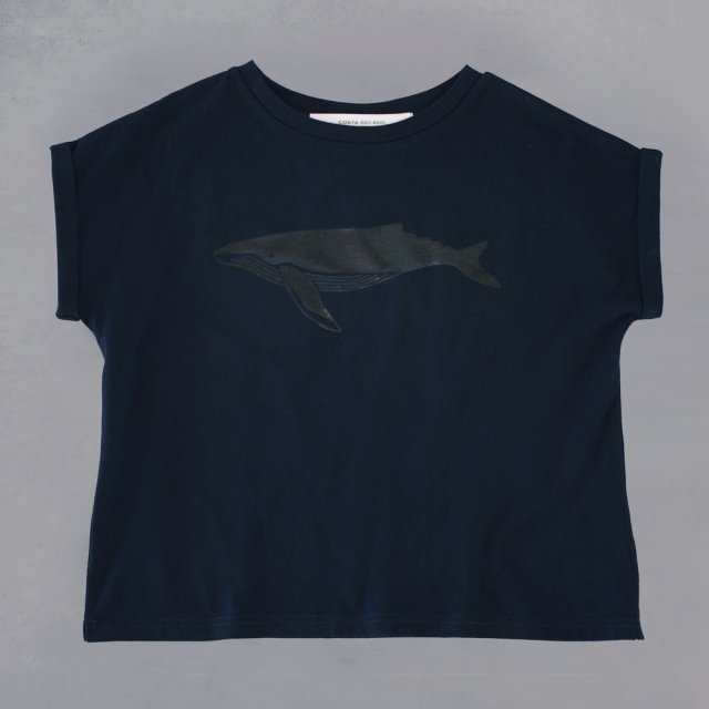 French sleeve tops turn up whale /navy