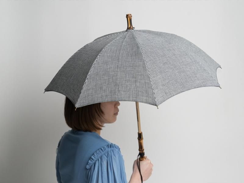 bonbon store リネン千鳥格子日傘 - factory zoomer / online shop bonbon store リネン千鳥格子日傘 - factory zoomer / online shop