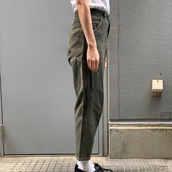 Vintage French Work Pants with Hand Stiched - TOP UP VINTAGE