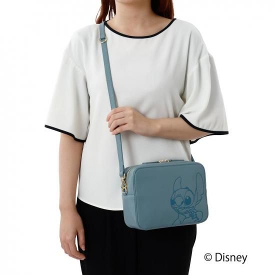 『リロ＆スティッチ』Plus Anq デザイン クロスボディバッグ Disney リロ＆スティッチ デザイン レザー / 牛革 / 本革