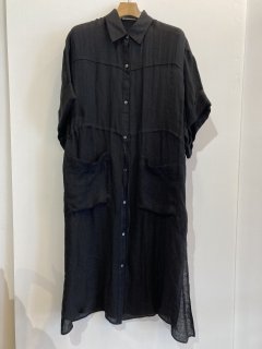 <img class='new_mark_img1' src='https://img.shop-pro.jp/img/new/icons1.gif' style='border:none;display:inline;margin:0px;padding:0px;width:auto;' />rito structure（22SS）LINEN SHIRT DRESS 　BLACK　