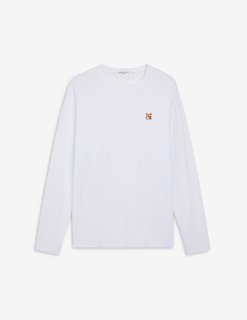 <img class='new_mark_img1' src='https://img.shop-pro.jp/img/new/icons1.gif' style='border:none;display:inline;margin:0px;padding:0px;width:auto;' />MAISON KITSUNE (23SS) FOX HEAD PATCH REGULAR LONG-SLEEVED TEEーSHIRT　WHITE