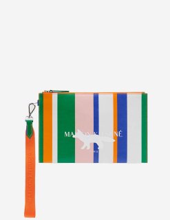 <img class='new_mark_img1' src='https://img.shop-pro.jp/img/new/icons20.gif' style='border:none;display:inline;margin:0px;padding:0px;width:auto;' />MAISON KITSUNE (23SS) STRIPES POUCH MULTICOLOR STRIPES