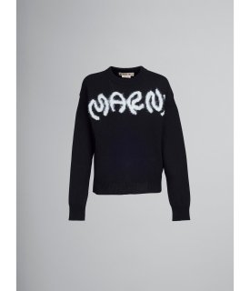 <img class='new_mark_img1' src='https://img.shop-pro.jp/img/new/icons1.gif' style='border:none;display:inline;margin:0px;padding:0px;width:auto;' />MARNI (23AW)　ROUNDNECK SWEATER / BLACK