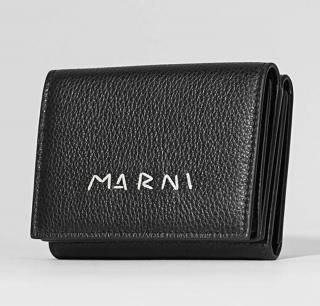 MARNI TRIFOLD    BLACK LEATHER