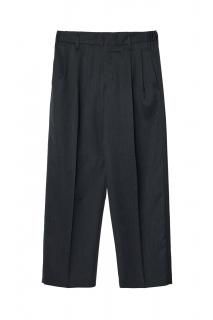 IRENISA(25AW) TWO TUCKS WIDE TROUSERS/CHARCOAL GRAY