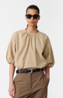 STUDIO NICHOLSON(25FW)COVE GATHERED NECK TOP/REED