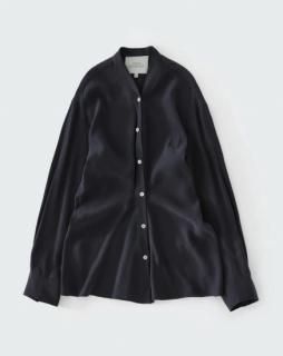 STUDIO NICHOLSON(25FW)ACRE V NECK BUTTON THROUGH TOP/DARKEST NAVY