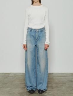 <img class='new_mark_img1' src='https://img.shop-pro.jp/img/new/icons14.gif' style='border:none;display:inline;margin:0px;padding:0px;width:auto;' />THE RERACS (25FW) RERACS WIDE BALLEL DENIM PANTS (BLEACH LIGHT BLUE)