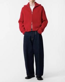<img class='new_mark_img1' src='https://img.shop-pro.jp/img/new/icons1.gif' style='border:none;display:inline;margin:0px;padding:0px;width:auto;' />STUDIO NICHOLSON SANDOS KNITWEAR RIB THOUGH JUMPER (CRIMSON) 