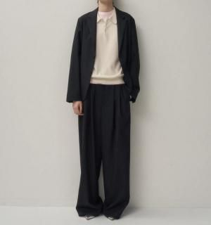 <img class='new_mark_img1' src='https://img.shop-pro.jp/img/new/icons14.gif' style='border:none;display:inline;margin:0px;padding:0px;width:auto;' />ATON(25FW) WIDE EASY PANTS BLACK