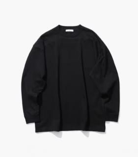 <img class='new_mark_img1' src='https://img.shop-pro.jp/img/new/icons14.gif' style='border:none;display:inline;margin:0px;padding:0px;width:auto;' />ATON(25FW)AIR SPINNING LOOSE FIT LONG SLEEVE T-SHIRT / BLACK