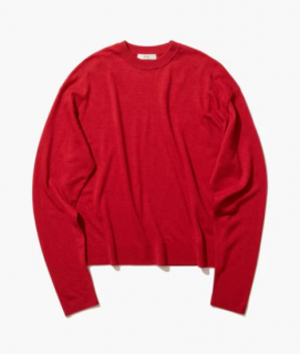 <img class='new_mark_img1' src='https://img.shop-pro.jp/img/new/icons14.gif' style='border:none;display:inline;margin:0px;padding:0px;width:auto;' />ATON(25FW)  GARMENT DYED CASHMERE SILK CREWNECK SWEATER / RED