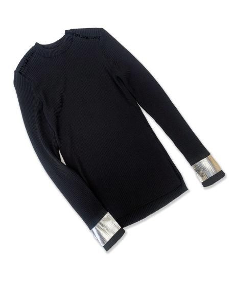 直営店限定】FOIL PRINT RIB LACE KNIT / ホイルプリントリブ 直営店限定】FOIL PRINT RIB LACE KNIT / ホイルプリントリブ