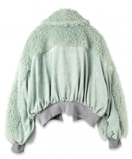 ミストレアス♡Poodle Fur Ribbon Short blouson Poodle Fur Ribbon Short blouson