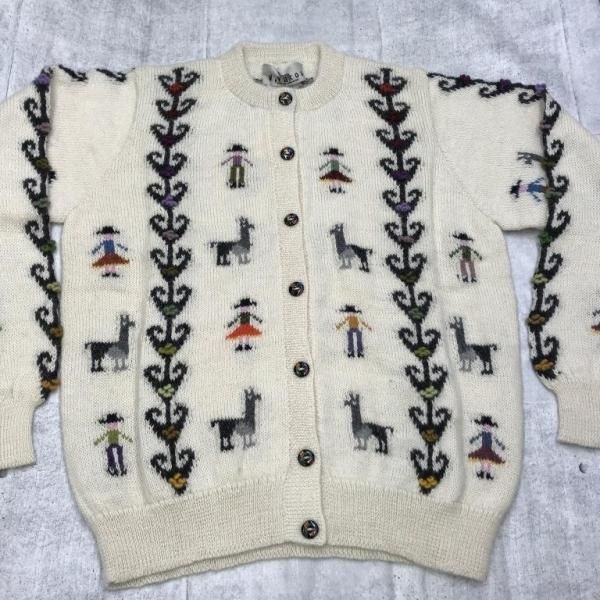 アルパカ100% 花柄ニットカーディガン M オンライン限定価格》ニット / カーディガン / アルパカ100