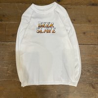 BEER SLAVE L/S tee White size:M
