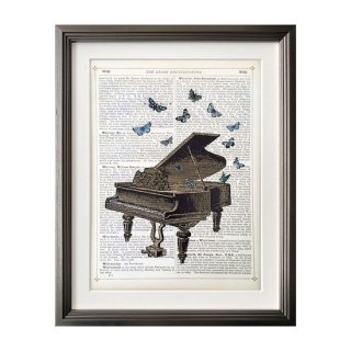 アートフレーム   マリオン・マコネギー  《Piano & Butterflies》