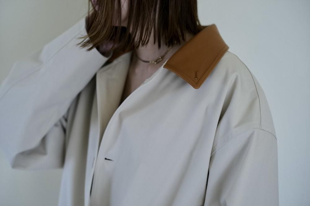 Cristaseya Oversized blouson with leather patch Cristaseya Oversized blouson with leather patch