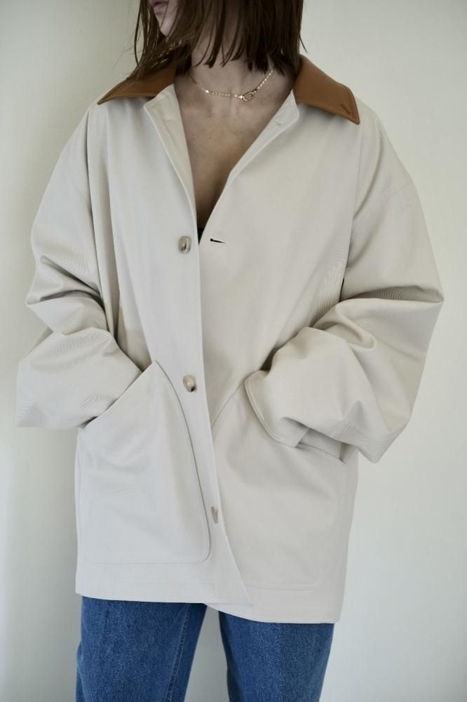 Cristaseya Oversized blouson with leather patch