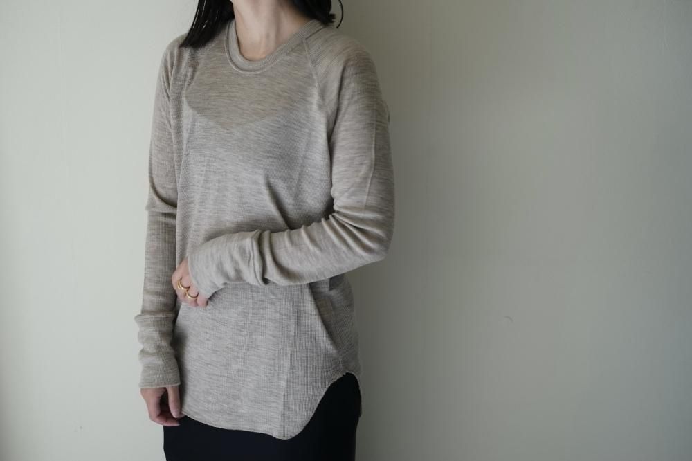 jonnlynx / wool rib high neck tee ( brown / mono / white