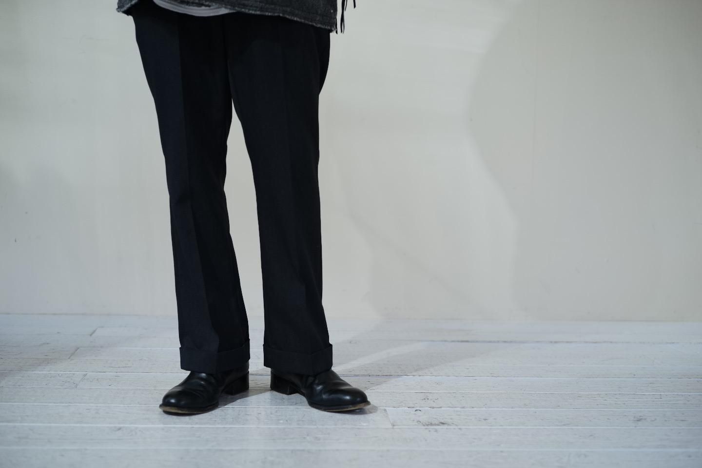 NICENESS NORTH (CHARCOAL) クラシカルフレアードスラックス - RAT HOLE NICENESS NORTH (CHARCOAL) クラシカルフレアードスラックス - RAT HOLE