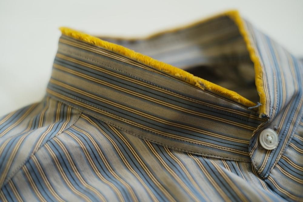 Cristaseya handmade mao shirt with fringed collar salvatore piccolo