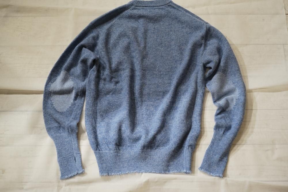 強撚SHETLAND裏カシミアひょっとこP/O SWEATER(BLUE) - RAT HOLE
