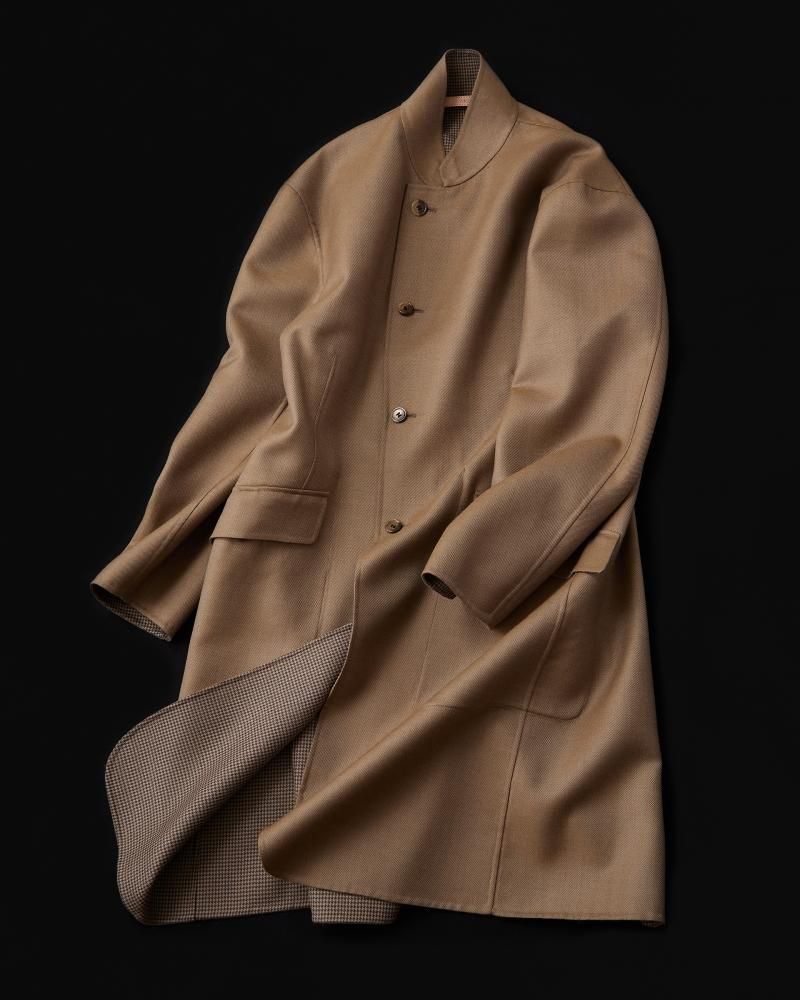 NICENESS H.FLETCHER リバーシブルフロックコート Wウーステッド