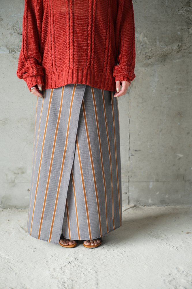 Cristaseya  Pareo skirt (Striped black & noisette)