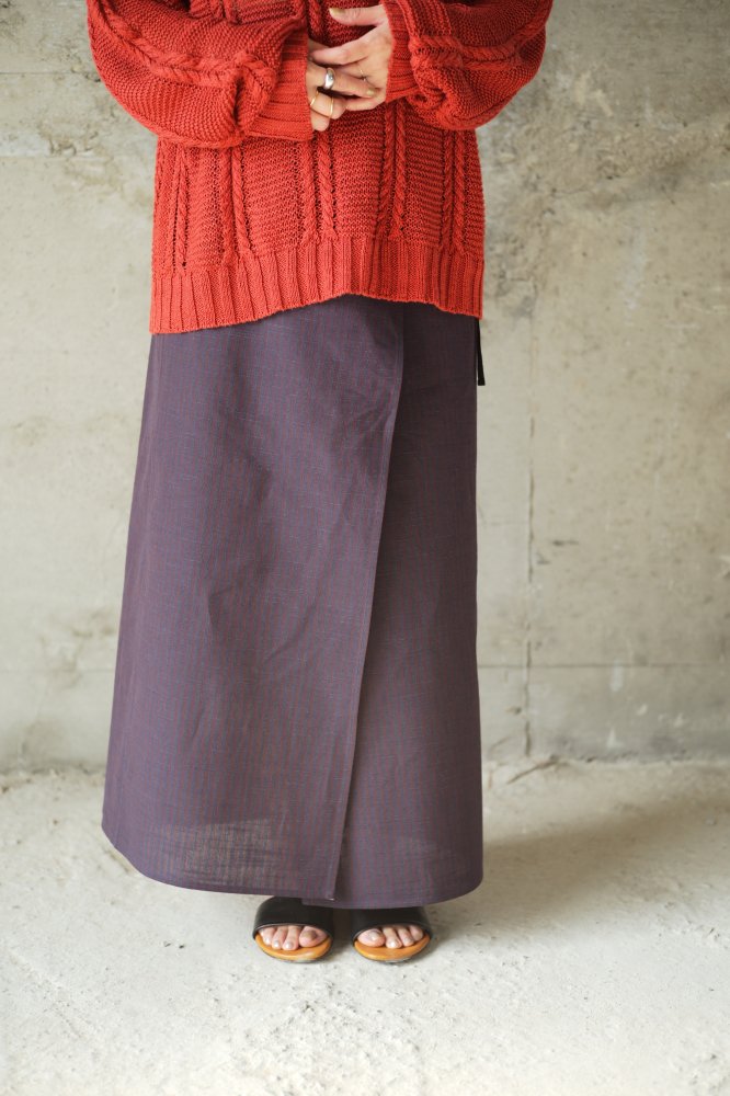 Cristaseya Pareo skirt (Navy / Brown Stripes)