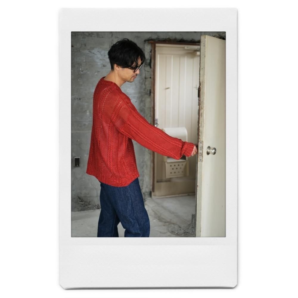 [CRISTASEYA] LINEN KNIT サイズL Cristaseya / クリスタセヤ | linen ribbed 3yarns sweater