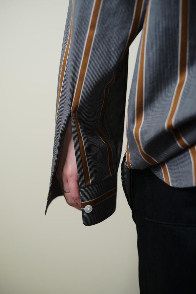 Cristaseya Handmade mao shirt with fringed collar