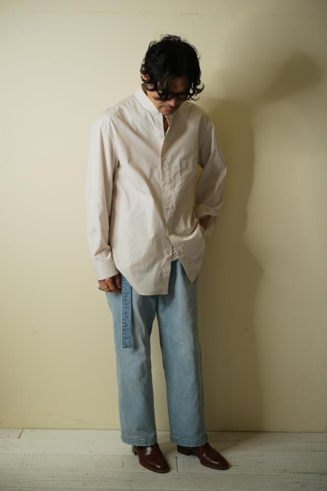 Cristaseya Handmade mao shirt with fringed collar