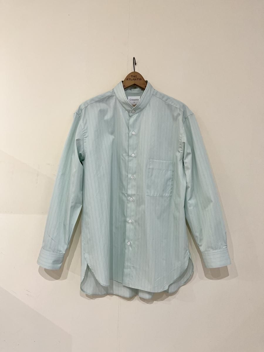 Cristaseya Handmade mao shirt with fringed collar Cristaseya Handmade mao shirt with fringed collar