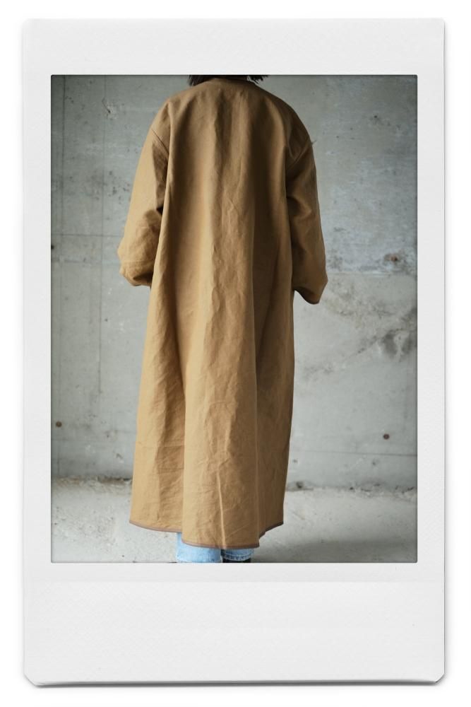 Cristaseya Collarless coat with leather piping