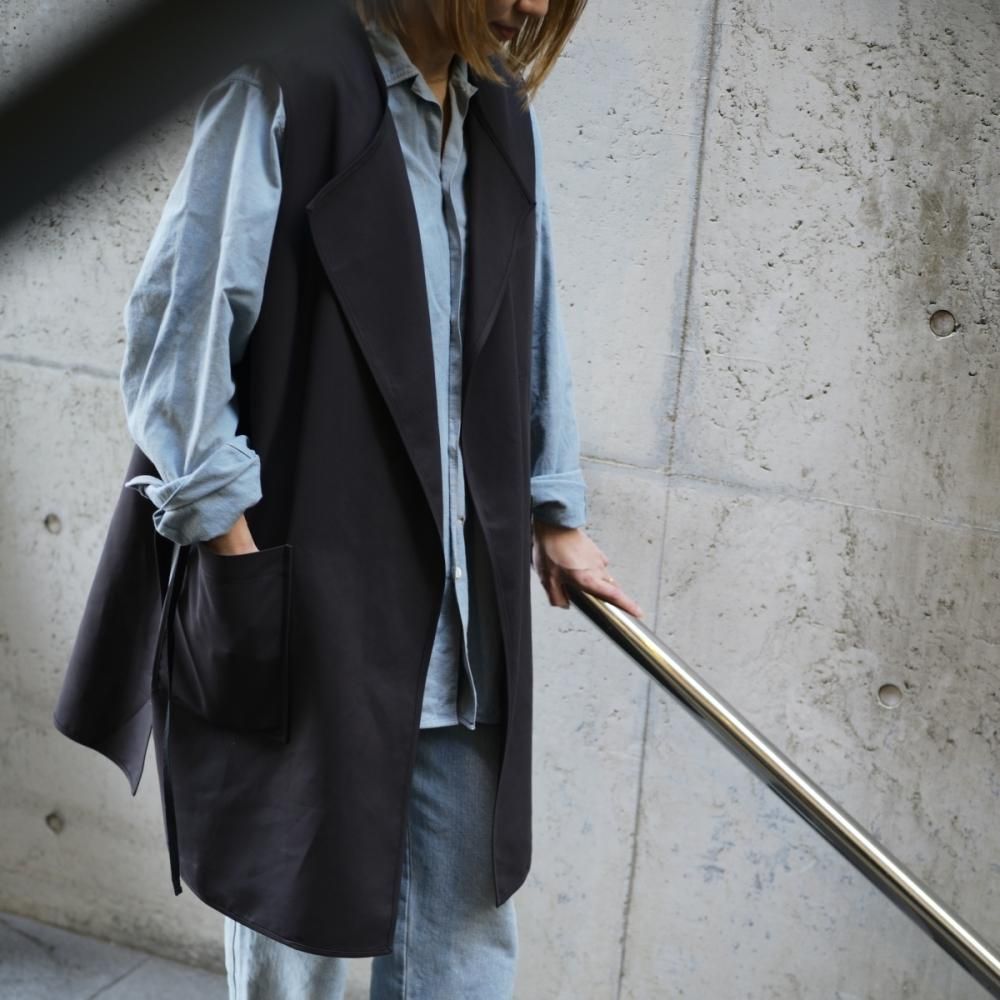 SEEALL ジレ SEEALL PIPING LONG GILET