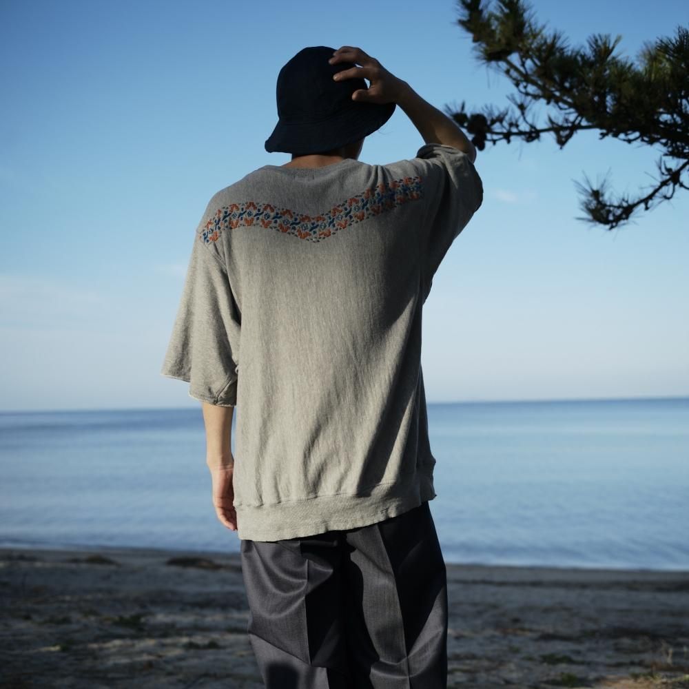 NICENESS SHANKAR グレー S 半袖 スウェット ヴィンテージ NICENESS SHANKER / シャンカール(手刺繍 スウェットTee)