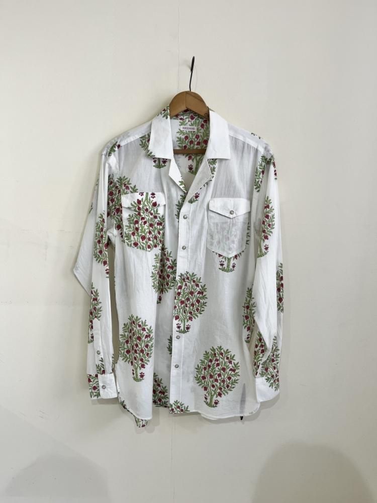 NICENESS PUTHLI.C /プトゥリ.C フローラルカウボーイシャツ WHITE