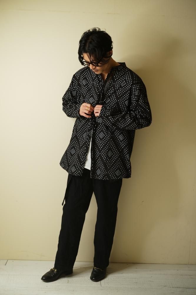 SEEALL【EXTRAOVER BAND INDIGO SHIRT】 SEEALL (シーオール) [ EXTRA OVER BAND COLLAR SHIRTS