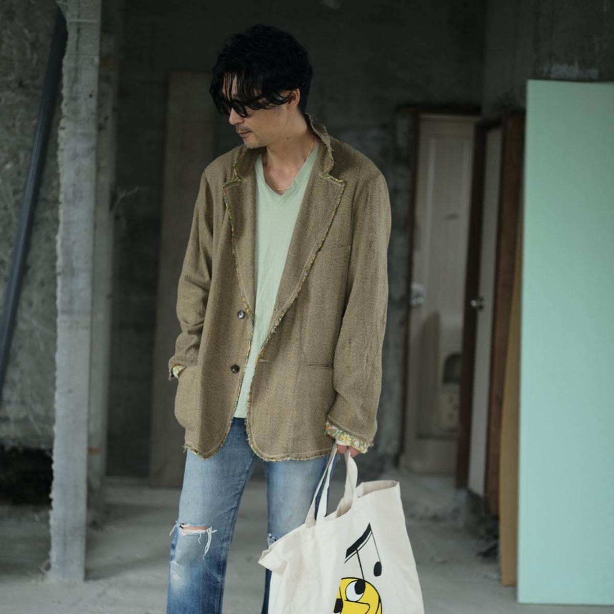 NICENESS PAM ツイステッドシルク ジャケット(KHAKI) NICENESS PAM ツイステッドシルク ジャケット(KHAKI)